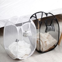메쉬 접이식 빨래바구니 가벼운 이동식 분리수거 다용도 보관 수납함