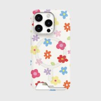 doodle flower pattern [맥세이프 카드수납 폰케이스]