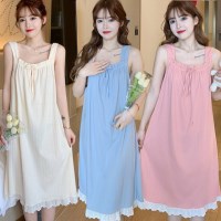 여성 시원한 리본 민소매 홈웨어 잠옷