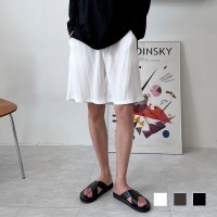 남성 댄디 데일리 차이블 플리츠 반바지 팬츠