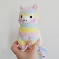 레인보우 알파카 인형 귀여운 애착 일본 동물 봉제 선물