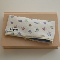 ouior flat pencil case - joy ivory (topside zipper)