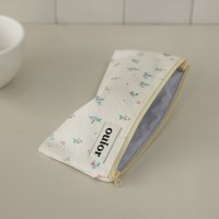 ouior flat pencil case - pastel ivory (topside zipper)