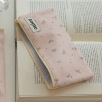 ouior flat pencil case - pastel pink (topside zipper)