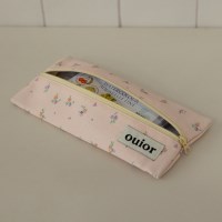 ouior flat pencil case - pastel pink (middle zipper)