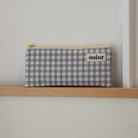 ouior flat pencil case - modern blue (topside zipper)