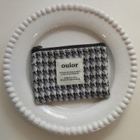 ouior flat pouch_wool check asphalt