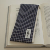 ouior flat pencil case - graph navy (topside zipper)