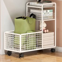 책상밑 이동식 책꽂이 정리대 바퀴달린 수납장