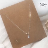 925실버 사각 지르코니아 목걸이 큐빅목걸이 회사원 데일리목걸이
