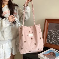 귀엽고편해 테디 코듀로이 골덴 빅 스몰 에코백