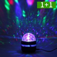 1+1 360도회전 미러볼 USB 노래방 조명 LED 파티 싸이키