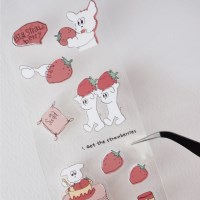 딸기슈나 리무버블 투명 스티커 폰꾸 다꾸