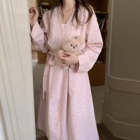 여자 봄 면 잔꽃 로브 샤워가운 목욕가운 10HV0007