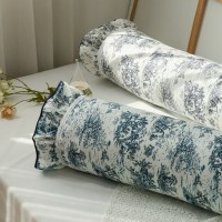 메종 순면 프릴 명화 원형 바디필로우 긴베개 롱쿠션