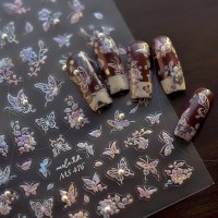 전통 자개 스티커 홀로그램 네일 아트 재료 한국 나전칠기