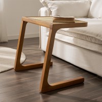 안목 서향 라탄 원목 사이드 테이블 협탁