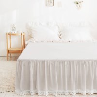 루아 레이스 쉬폰 프릴 베드스커트 (그레이) 주문제작
