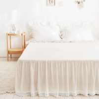 루아 레이스 쉬폰 프릴 베드스커트 (크림아이보리) 주문제작