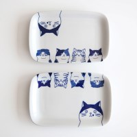 [1+1] 니코트 큐티네코 사각접시 MADE IN JAPAN