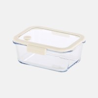 [네오플램] 글라쎄Z 유리 진공 밀폐용기 직사각 1,200ml - 아이보리