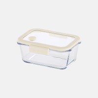[네오플램] 글라쎄Z 유리 진공 밀폐용기 직사각 800ml - 아이보리