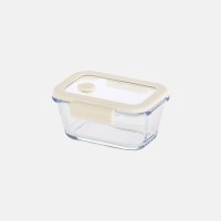 [네오플램] 글라쎄Z 유리 진공 밀폐용기 직사각 460ml - 아이보리