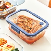 [네오플램] 글라쎄Z 유리 진공 밀폐용기 직사각 1,900ml - 블루