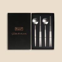 보겐 에펠 핑크로즈(화이트) 수저 4P 선물세트 2인