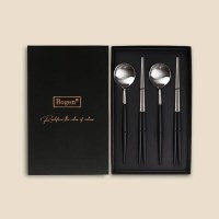 보겐 에펠 핑크로즈(블랙) 수저 4P 선물세트 2인