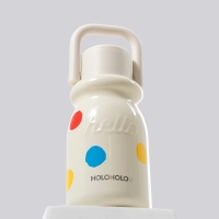 홀로홀로 원터치 밀크텀블러 보온병 430ml 도트