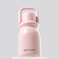 홀로홀로 원터치 밀크텀블러 보온병 430ml 핑크
