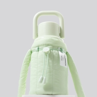 	 홀로홀로 원터치 밀크텀블러 보온병 430ml+파우치세트 그린