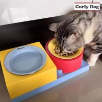 강아지 밥그릇 슬로우식기 물그릇 밥상 블럭 식기C