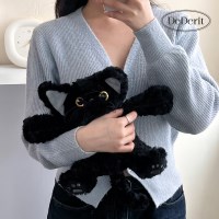 검은 곱슬 아기 고양이 애착 인형 집들이 선물 25cm