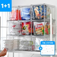 [1+1] 적층식 실버 프레임 팬트리 정리함 주방수납