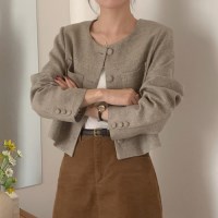 클래식 포켓 트위드 크롭자켓 빈티지무드