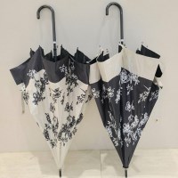 [애슬릿]투톤 꽃 라인 암막 코팅 자동 양산 장우산
