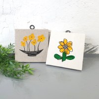 해바라기와 고전화분 손그림 액자 세트