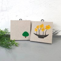 고전화분과 나무 그림 액자 세트