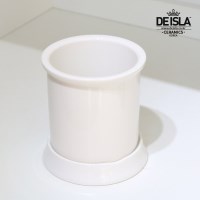 순백지 도자기 수저보관통(물빠짐)