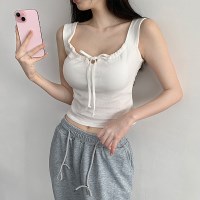 [캡내장] 셸리 리본 셔링 크롭 나시 (25C044)