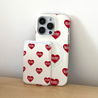 빈티지 하트 라벨 패턴 [맥세이프 하드 폰케이스]