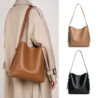 하딘 스퀘어 가죽 숄더백 대학생 직장인 출근 데일리백 버킷백