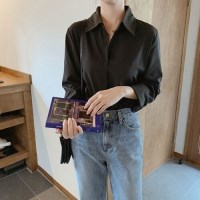 검정블라우스 크롭블라우스 여성 여자블라우스 블라우스