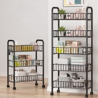 이동식 선반 트롤리 바스켓 틈새선반 세탁실 팬트리 수납장