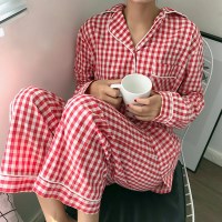 클래식 체크 파자마세트(레드) 잠옷세트 홈웨어