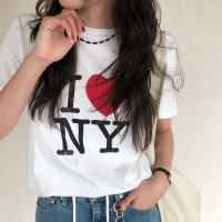 알럽뉴욕 라운드넥 기본핏 봄 여름 반팔 티셔츠