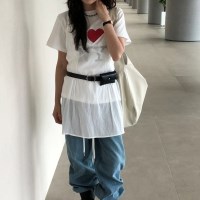 소피 시스루 핀턱 뷔스티에 나시 레이어드 원피스