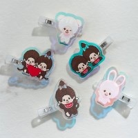 몬치치 오로라 아크릴 헤어 클립 머리핀 2P 일본 캐릭터